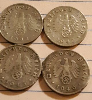 6 Nazi Coins,  Germany,  Third Reich,  Pfenning 