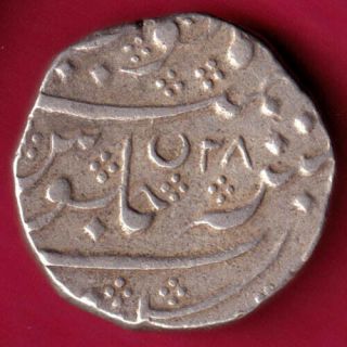 French India - Arkat - One Rupee - Rare Silver Coin F32