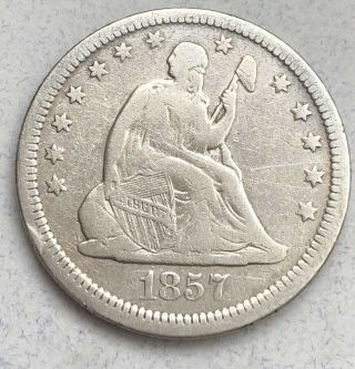 1857 Seated Liberty 25c Quarter
