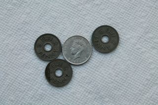 Fiji Coins,  Silver Florin 1943 S,  1 Penny 1937 (2) And 1954