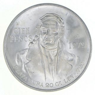 Silver - World Coin - 1979 Mexico 100 Pesos - World Silver Coin 27.  5 Grams 201