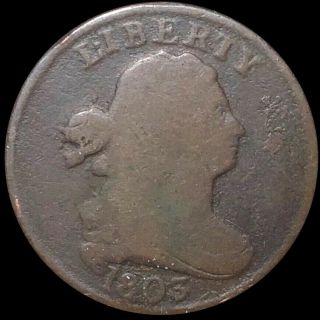 1803 Draped Bust Half Cent Nicely Circulated Philly Copper Collectible Coin Nr