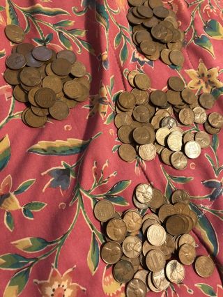 Bags Of 1909 - 1958 Mixed Wheat Pennies - 200 Penny Cent Unsearched Coins