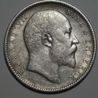 British India - 1904 - King Edward Vii - One Rupee - Rare Silver Coin