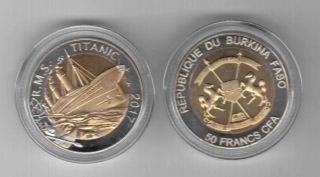Burkina Faso - Bimetal 50 Francs Cfa Unc 2017 Year Ship Titanic