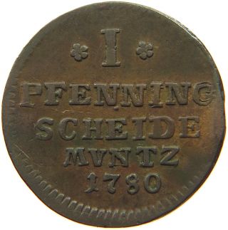 German States Pfennig 1780 Braunschweig T57 415