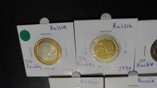 Russia 6 Coins,  Medal Unc Full Set 1992 1 - 100 Rouble Ruble 1 5 10 20 50 100 2
