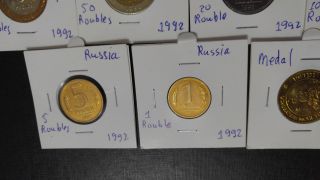 Russia 6 Coins,  Medal Unc Full Set 1992 1 - 100 Rouble Ruble 1 5 10 20 50 100 4