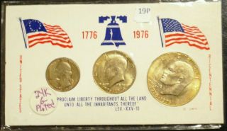 1976 Bicentennial Set Eisenhower Silver $1 Kennedy Half & Washington Qtr