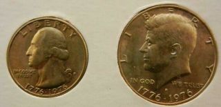 1976 BICENTENNIAL Set Eisenhower SILVER $1 Kennedy Half & Washington Qtr 4