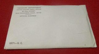 1971 Us P&d Uncirculated 11 Coin Set.  Envelope Of Issue.  Mf - 3114