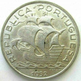 Portugal Coins,  10 Escudos 1932,  Silver 0.  835