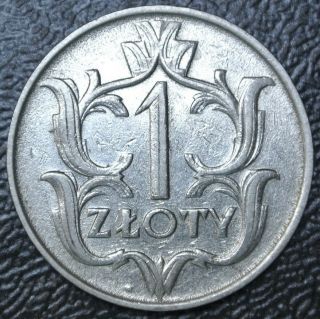 1929 (w) Poland 1 Zloty - Nickel - Polish Eagle -