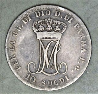 Italian States - Parma 1815 10 Soldi Silver Coin
