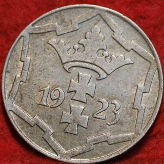 1923 Germany Danzig 10 Pfennig Foreign Coin