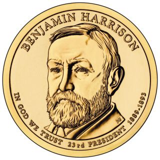 2012 P $1 Benjamin Harrison - 23rd U.  S.  President - Bu