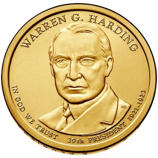 2014 P $1 Warren G.  Harding - 29th U.  S.  President - Bu