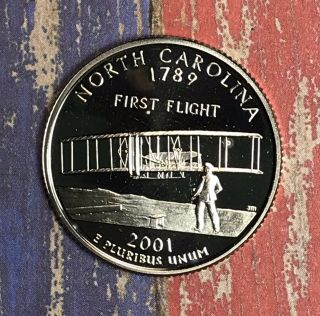 2001 - S North Carolina State Quarter Proof.  Collector Coin For Set.