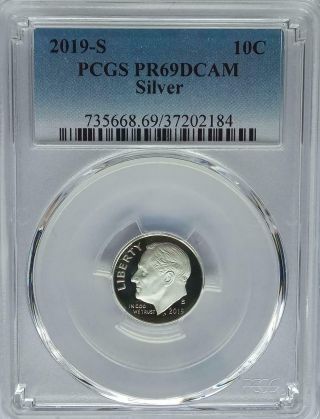 Pcgs 2019 - S Silver Proof Franklin Roosevelt Dime Pr69 Dcam Us Coin 999 Ag