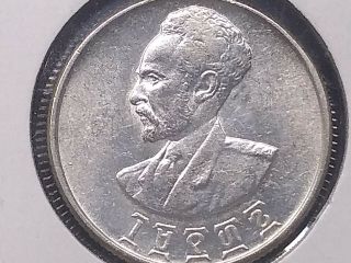 1936 Ethiopia 50 Cents Km 37 Silver Coin Uncirculated