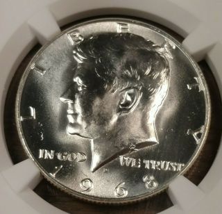1968 - D Kennedy Half Dollar Ngc Ms65