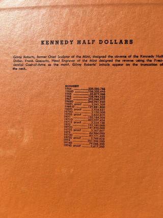 kennedy half dollar set 1964 - 1974 including silver and album 3
