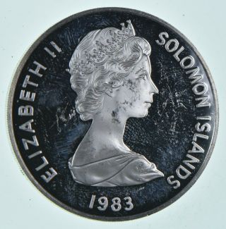 World Coin - 1983 Solomon Islands 5 Dollars - World Silver Coin 30.  4g 328