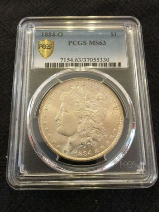 1884 O Morgan Dollar Pcgs Ms - 63 - Uncirculated - Certified Slab - Unc Luster - $1