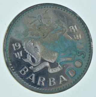 Silver - World Coin - 1981 Barbados 25 Dollars - World Silver Coin 30g 332
