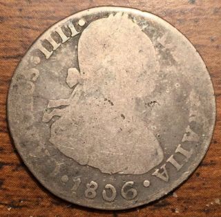 1806 Lima Jp Silver Peru 2 Reales Carlos Iv Coin