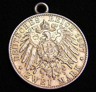 German States - Bavaria - - 1907 - D - - - - 2 Mark Silver Coin - - - Looped