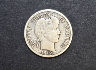 1912 - P Barber One Dime Coin Silver 90 C8548