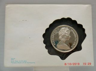 1970 Proof Bahamas 2 Dollar Coin in First Day Cover 4 cent stamp - 2