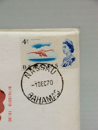 1970 Proof Bahamas 2 Dollar Coin in First Day Cover 4 cent stamp - 4