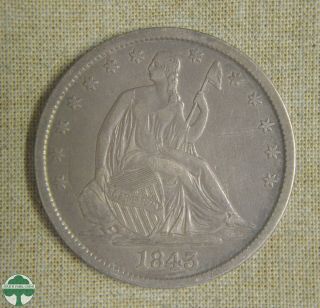 1843 Seated Liberty Half Dollar - Very Fine Details - Scratches