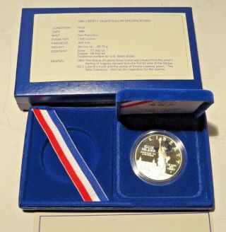 1986 - S 100th Ann.  Statue Of Liberty Silver One Dollar Coin In U.  S. ,