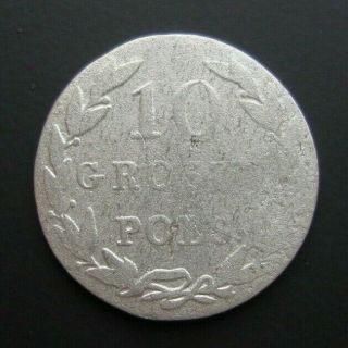 Poland 10 Groszy 1825 Ib Silver Coin S5
