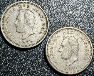 1889 El Salvador 1 Centavo - 2 Coins Dr88a