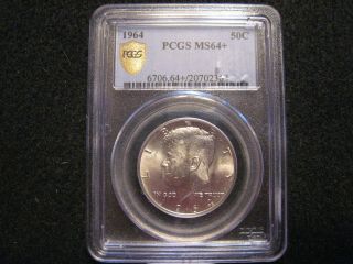 1964 Kennedy Half Dollar Silver Pcgs Ms64,   B