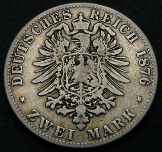 Bavaria (german State) 2 Mark 1876 D - Silver - Ludwig Ii.  - 1536