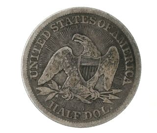 1853 W/ Arrows & Rays Seated Liberty US Silver Half Dollar NR 2