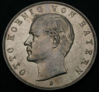 Bavaria (german State) 3 Mark 1908 D - Silver - Otto - Vf - - 1355