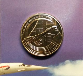2003 UK Royal Alderney Concorde Last Flight £5 Commemorative Coin 3