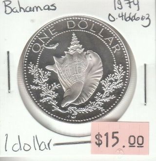 Bahamas 1 Dollar 1974 Silver Circulated