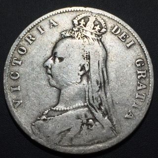Old World Coin: 1891 Great Britain Half Crown, .  925 Silver