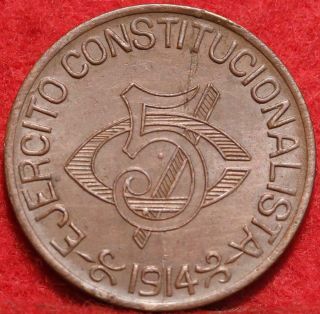 1914 Mexico Chihuahua 5 Centavos Foreign Coin