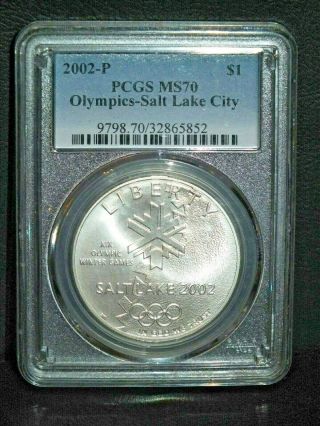 2002 - P Olympics Salt Lake City Commemorative Silver Dollar Ngc Ms70 Silver Coin