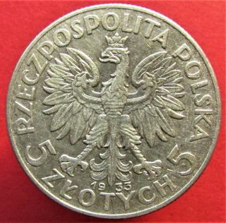 Silver Coin Poland 5 Zlotych 1933
