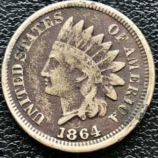 1864 Indian Head Cent 1c Higher Grade One Penny 15664