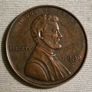 1909 - S Vdb Lincoln Cent Large 3 " Bronze Or Copper Medal